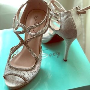 Silver prom shoes